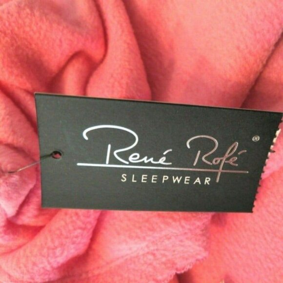Rene Rofe Womens Pajama Shirt Top Sweater Fleece Pink L/S Size L Large NEW - Picture 8 of 8